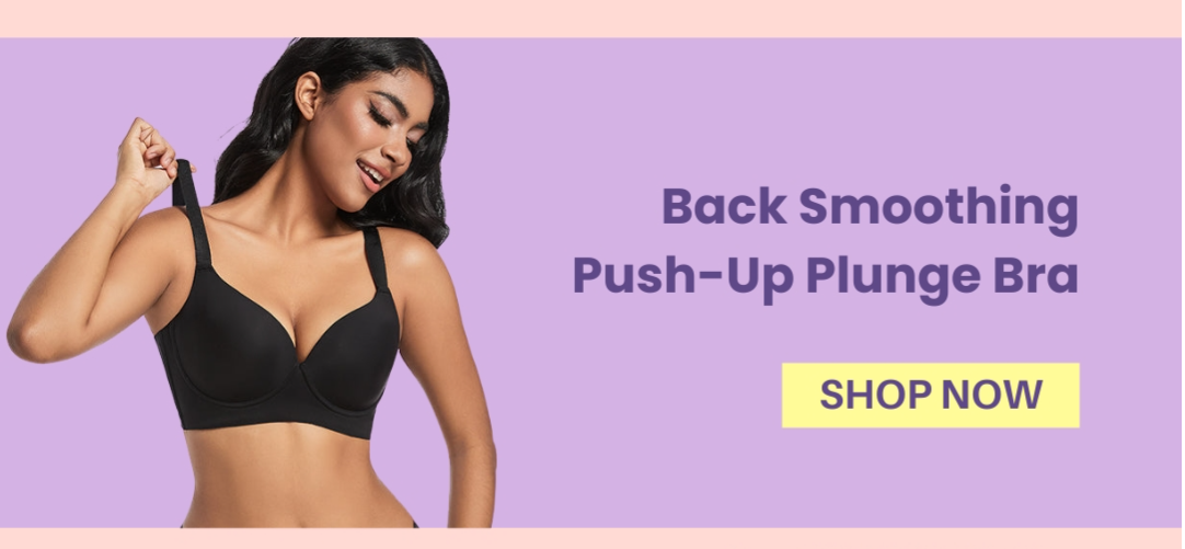 SheCurve®Back Smoothing Push-Up Plunge Bra - Black