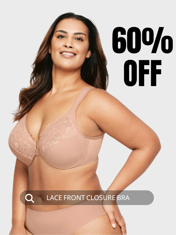 LACE FRONT CLOSURE BRA - 60% OFF